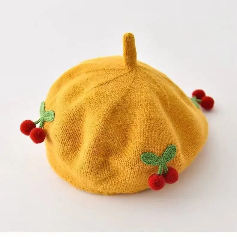 Fashion Baby Knitted Beret – Vintage Artist Cap for Girls & Boys
