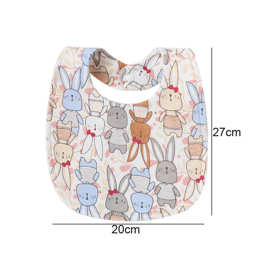 4PCS Baby Bibs & Burp Cloths – Soft Cotton Newborn Saliva Towels