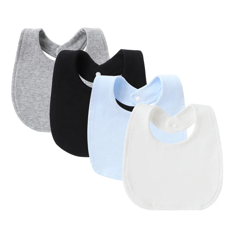 4PCS Baby Bibs & Burp Cloths – Soft Cotton Newborn Saliva Towels