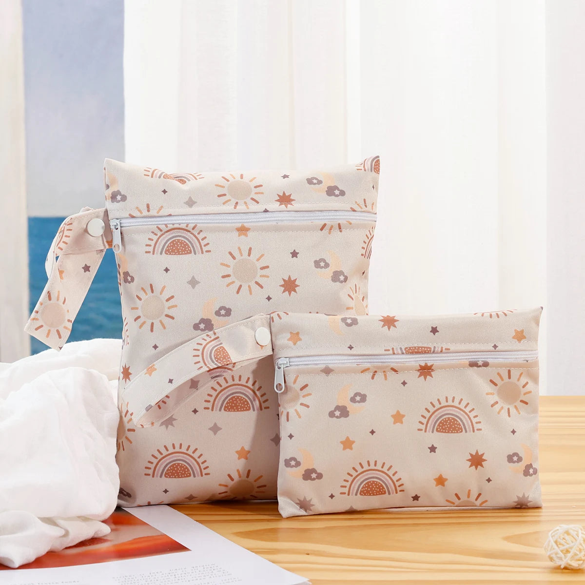 2PCS Waterproof Diaper Storage Bag – Portable & Reusable