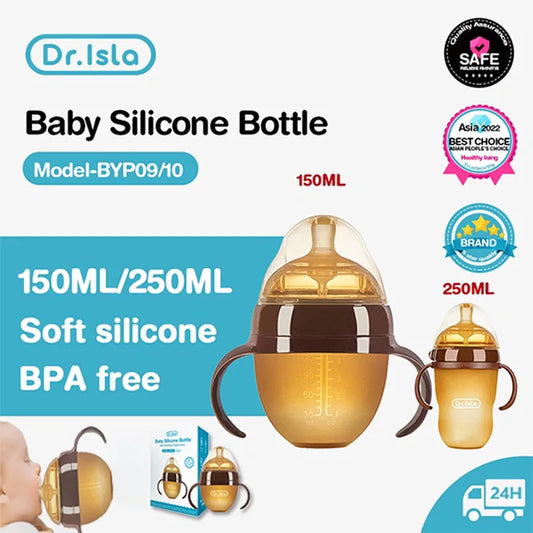 Dr.isla Baby Silicone Feeding Bottle – Anti-Choking