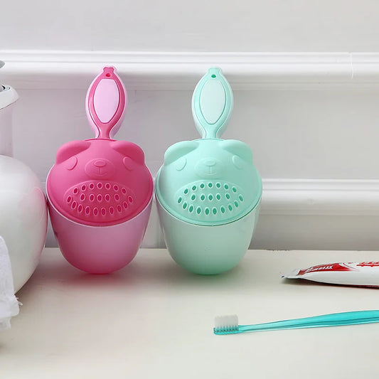 Cute Cartoon Baby Bath Cap & Shampoo Cup – Fun & Easy Bath Time Tool