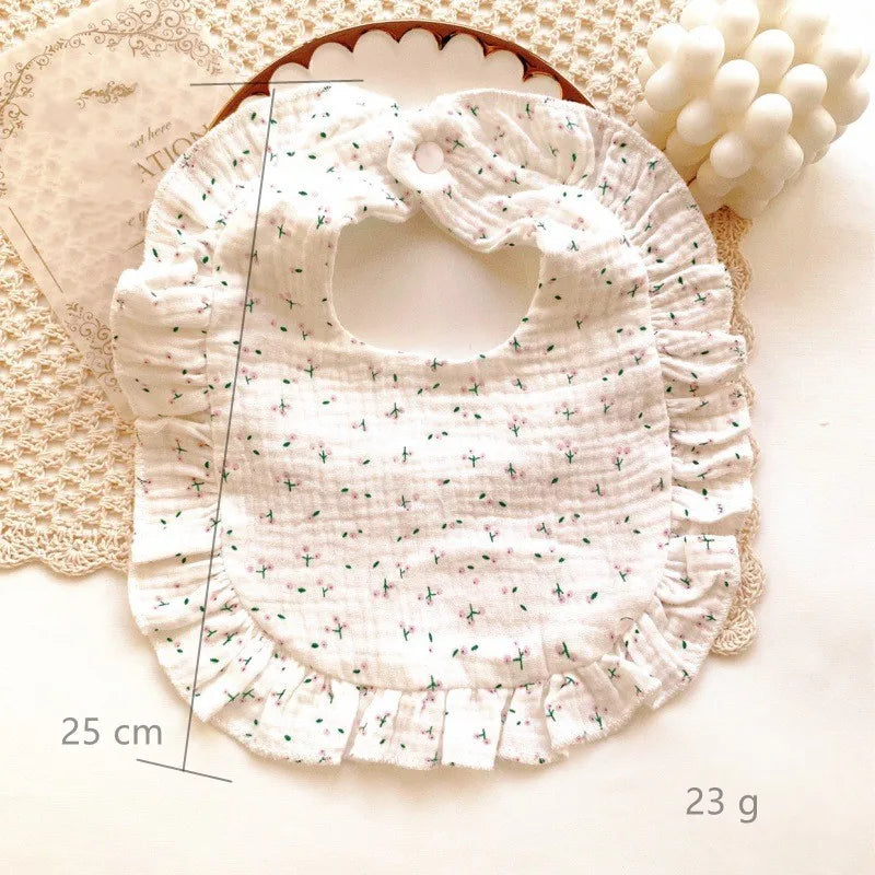 Newborn Baby Bibs – Soft Cotton Ruffle Floral Burp Cloths & Saliva Towels