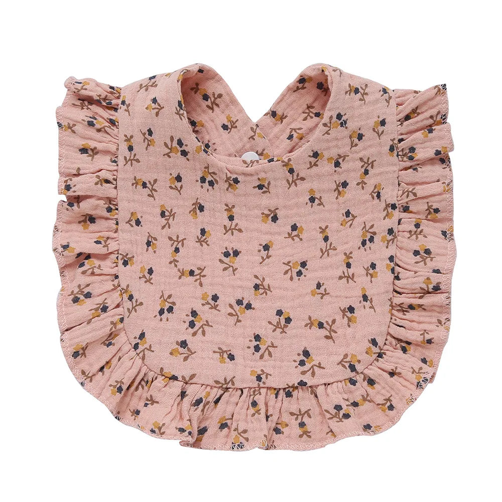 Newborn Baby Bibs – Soft Cotton Ruffle Floral Burp Cloths & Saliva Towels