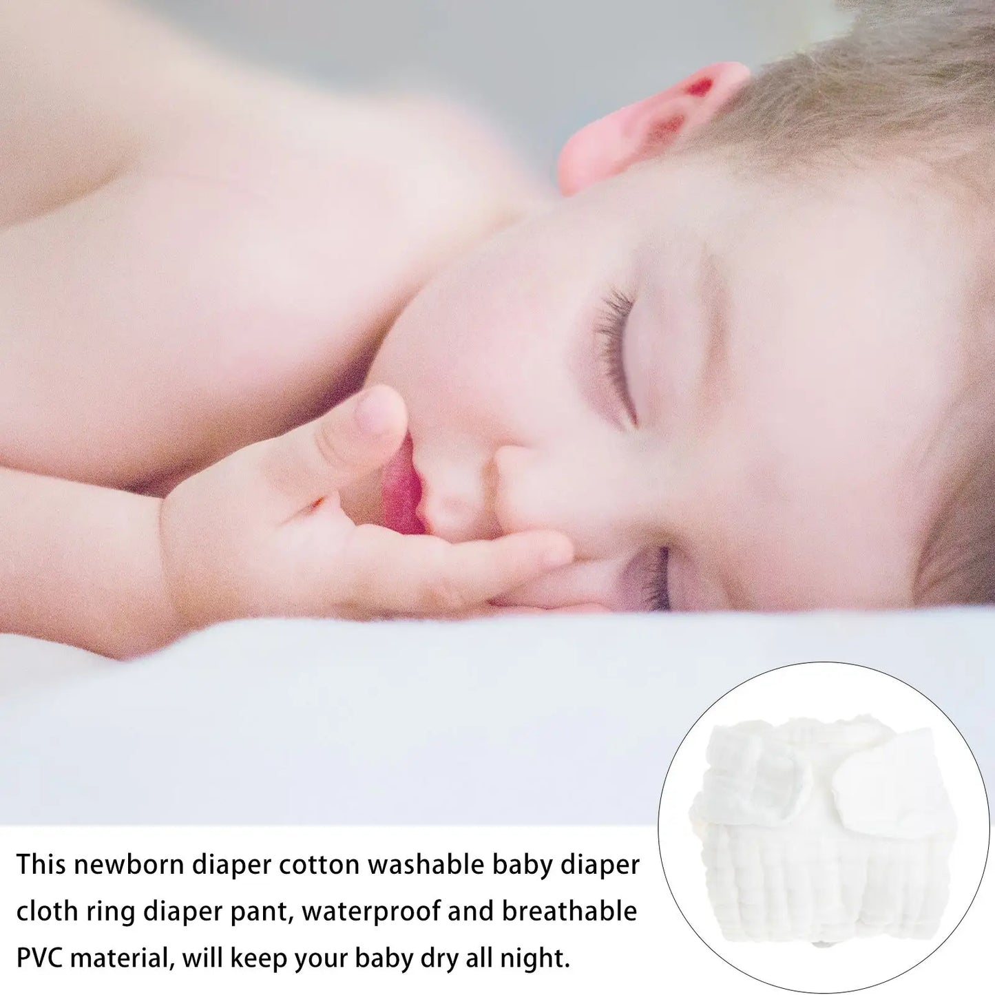 5pcs Newborn Baby Cloth Diapers – Reusable, Breathable & Washable Pocket Nappy