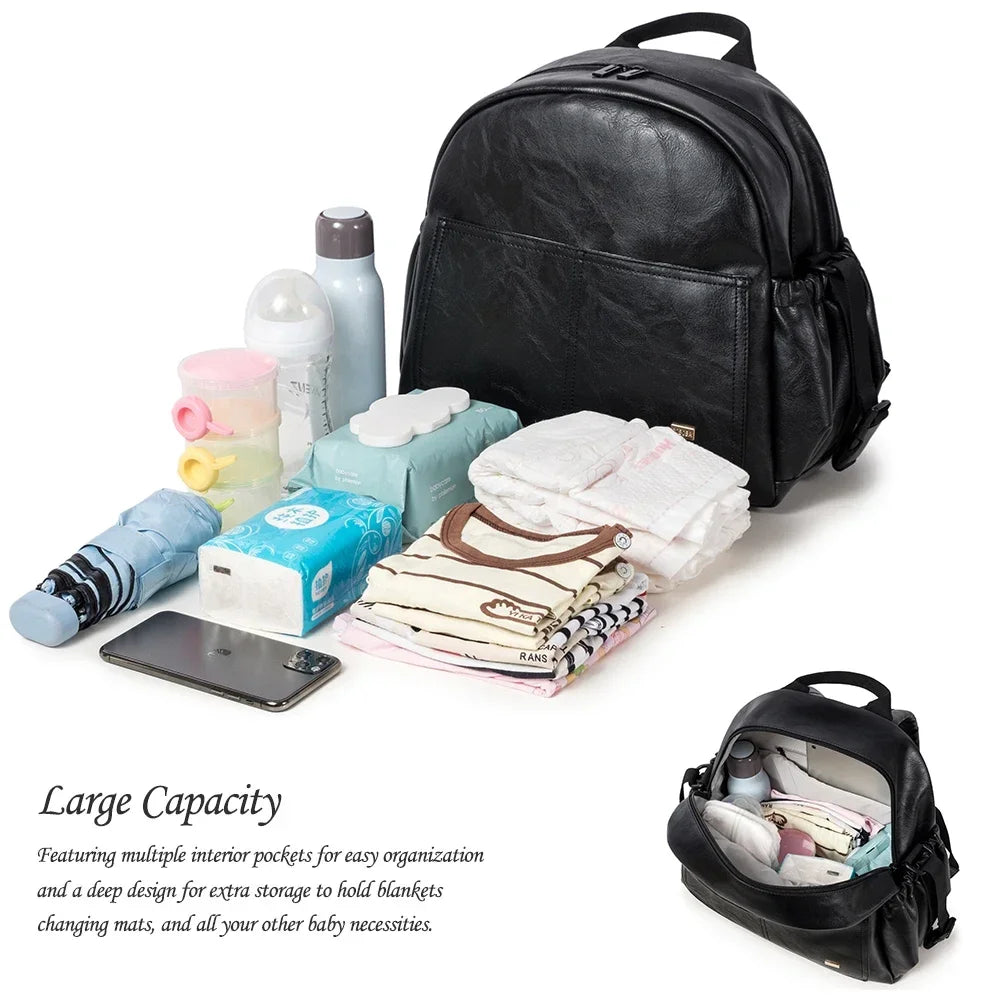 Large-Capacity Diaper Bag – Stylish & Waterproof Nappy Changing Backpack for Moms