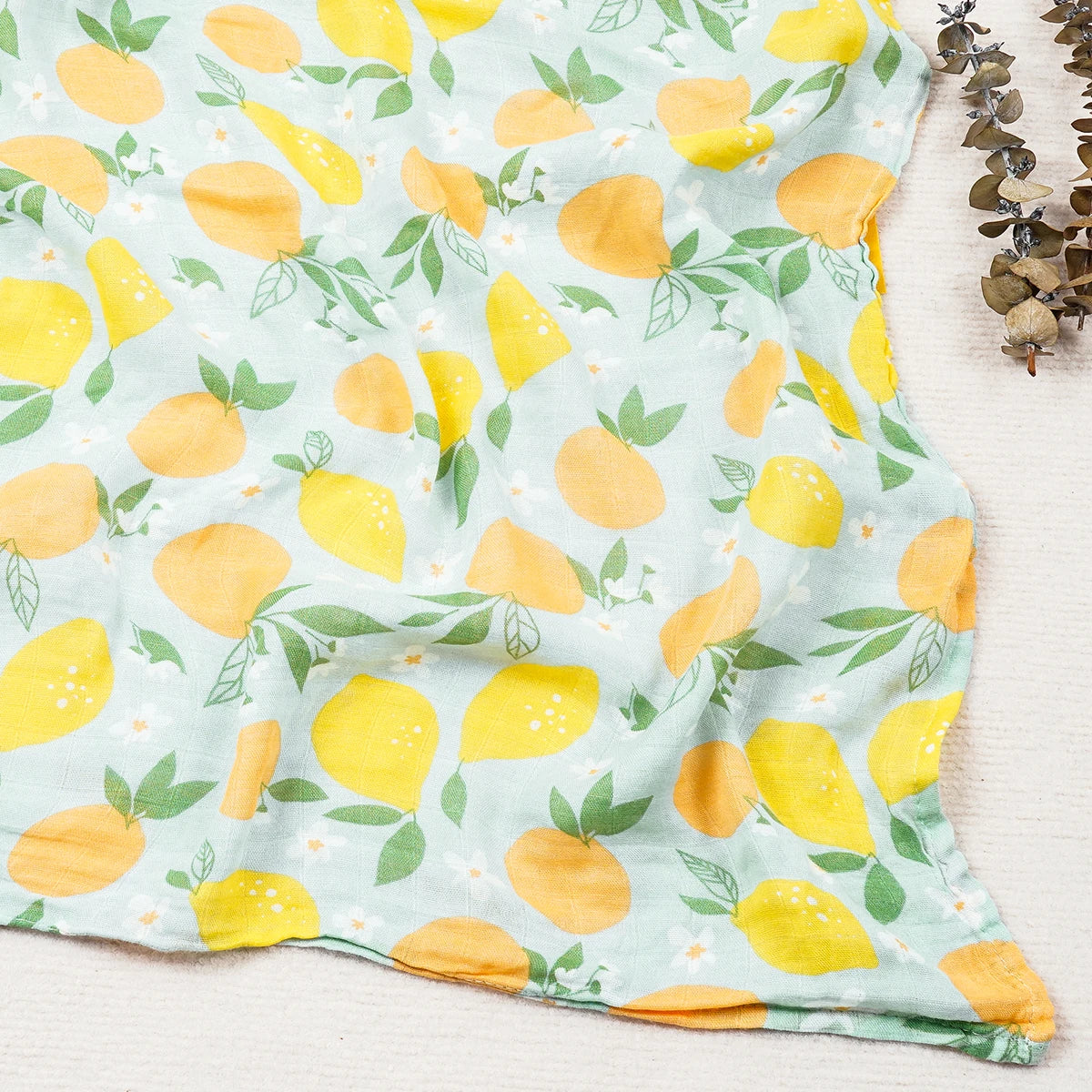 Happy Flute 120x120CM Muslin Baby Blanket – Soft Cotton & Bamboo Swaddle Towel