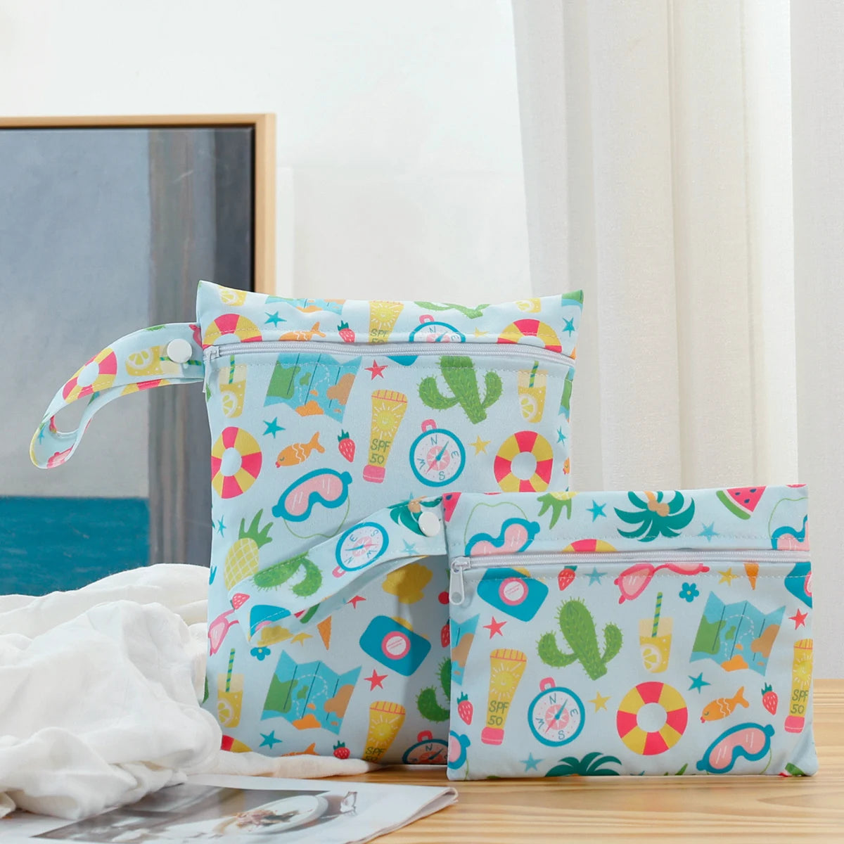 2PCS Waterproof Diaper Storage Bag – Portable & Reusable