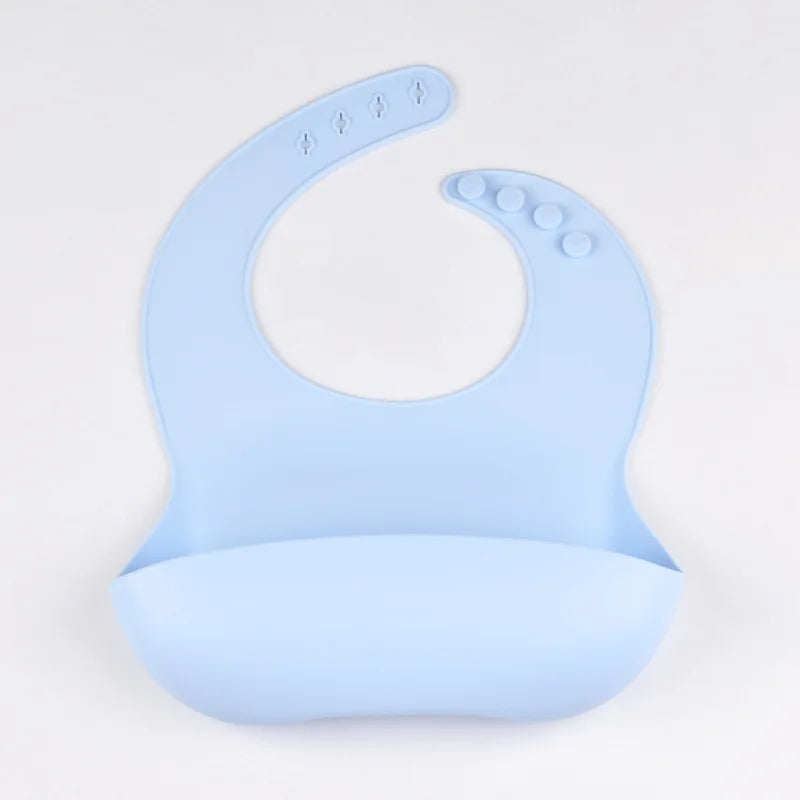 Baby Silicone Tray Bib – Waterproof & Adjustable Feeding Bib with Food Pocket