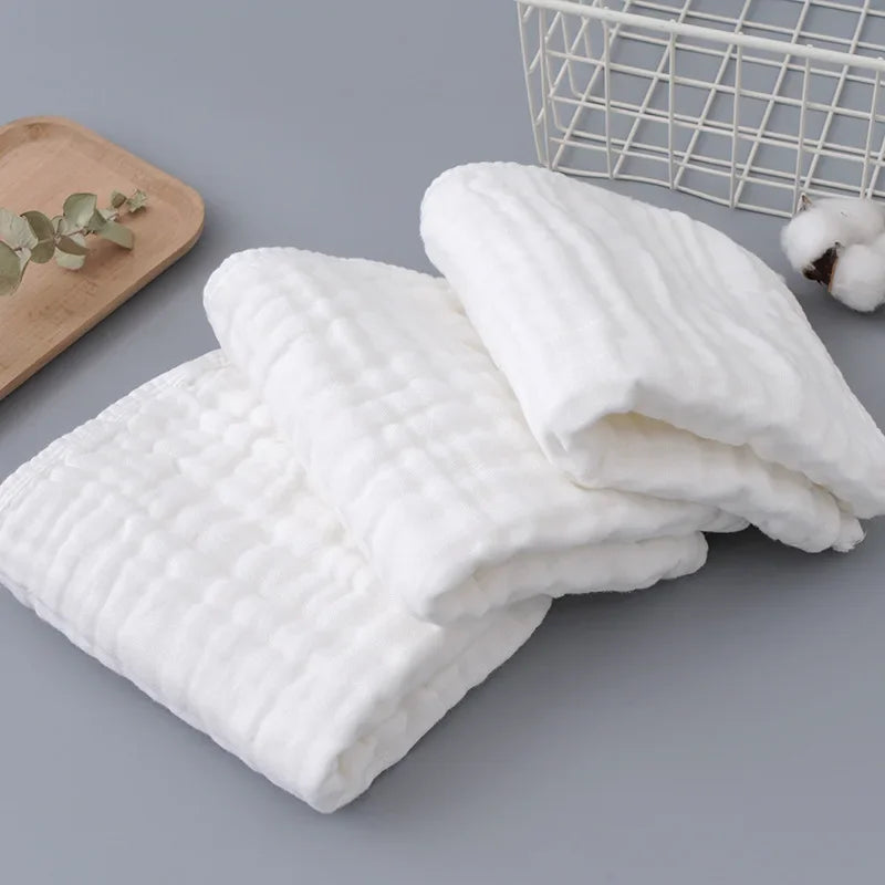 Muslin Newborn Baby Towel – 6-Layer 100% Cotton Burp Cloth & Bib (1/3PCS)
