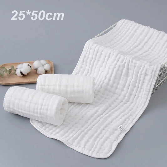 Muslin Newborn Baby Towel – 6-Layer 100% Cotton Burp Cloth & Bib (1/3PCS)