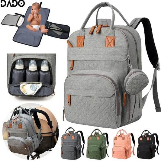 Diaper Bag Backpack – Multifunctional Travel Tote with Changing Station & Stroller Straps