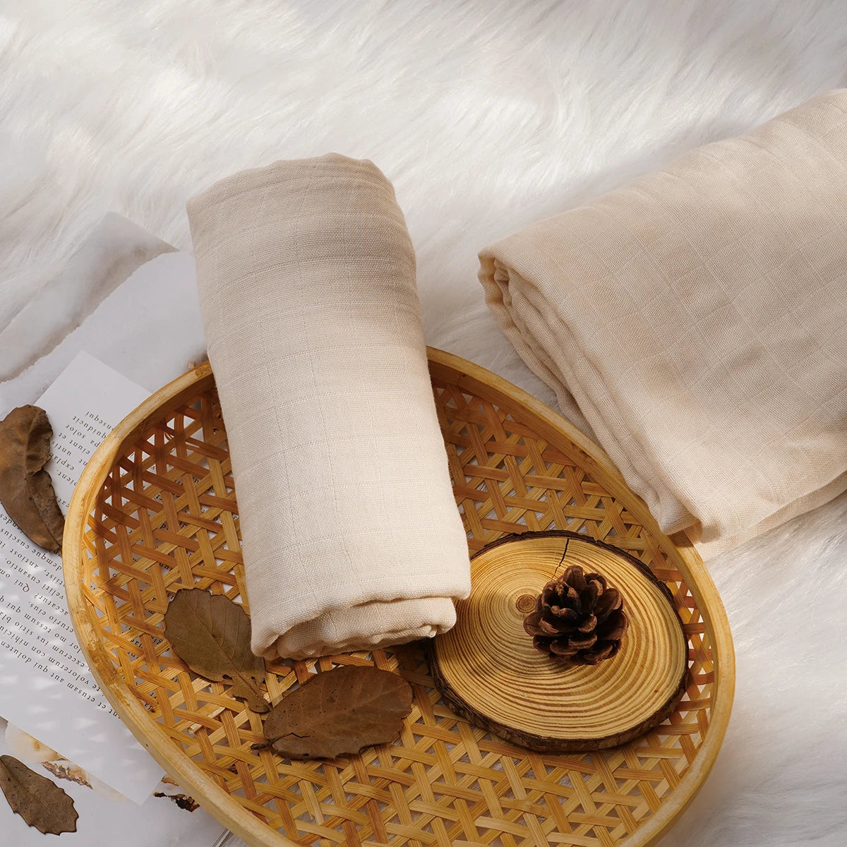 Happy Flute 120x120CM Muslin Baby Blanket – Soft Cotton & Bamboo Swaddle Towel
