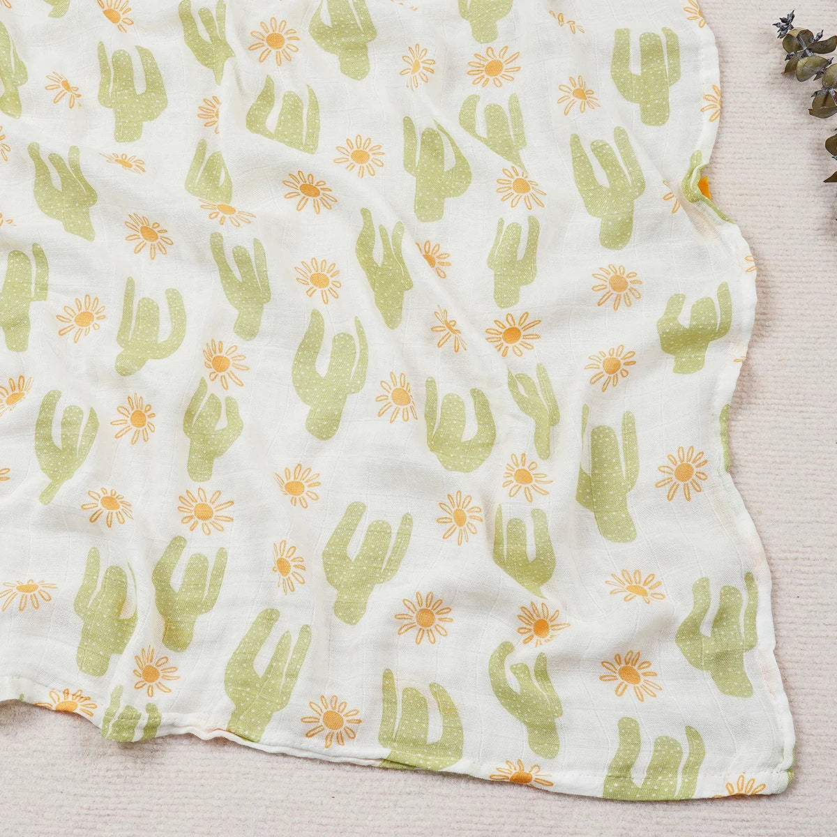 Happy Flute 120x120CM Muslin Baby Blanket – Soft Cotton & Bamboo Swaddle Towel