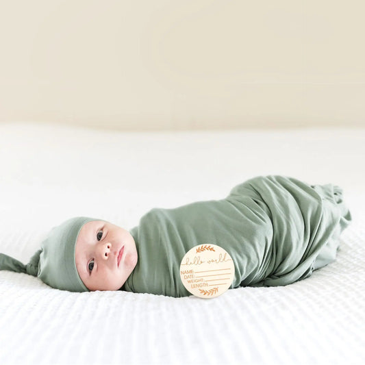 3PCS Newborn Baby Muslin Swaddle Blanket Set – Cotton Wrap & Hat