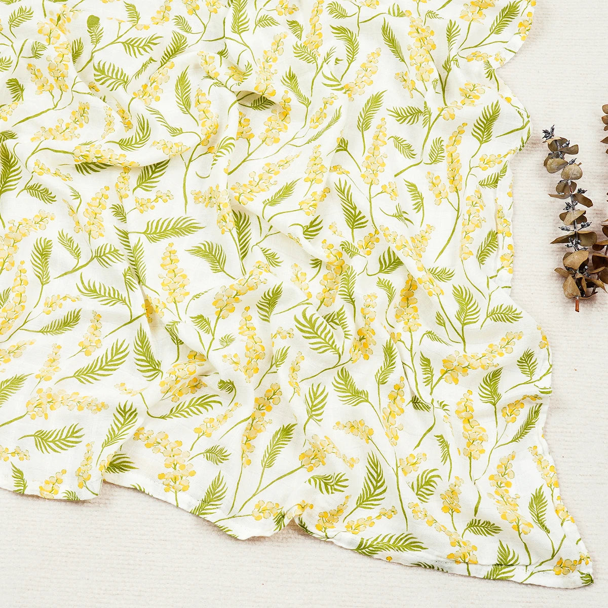 Happy Flute 120x120CM Muslin Baby Blanket – Soft Cotton & Bamboo Swaddle Towel