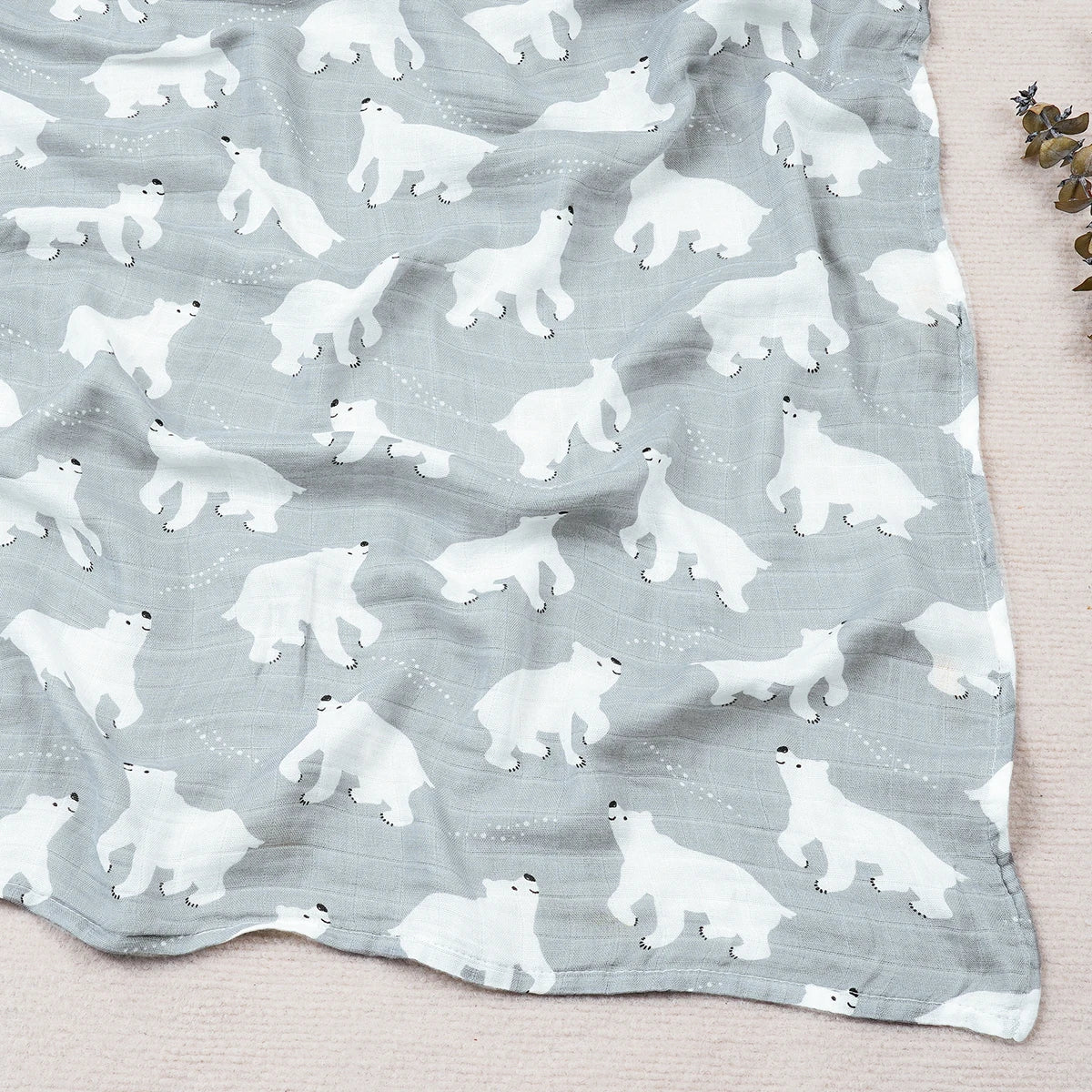Happy Flute 120x120CM Muslin Baby Blanket – Soft Cotton & Bamboo Swaddle Towel