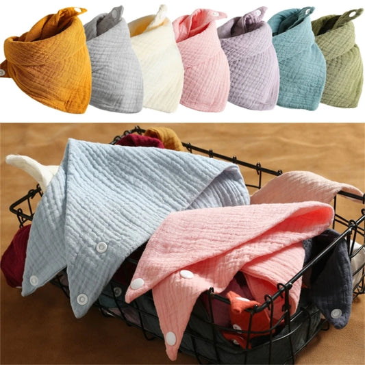 3PCS Baby Muslin Bibs – Soft Cotton Bandana Bibs for Drool & Feeding