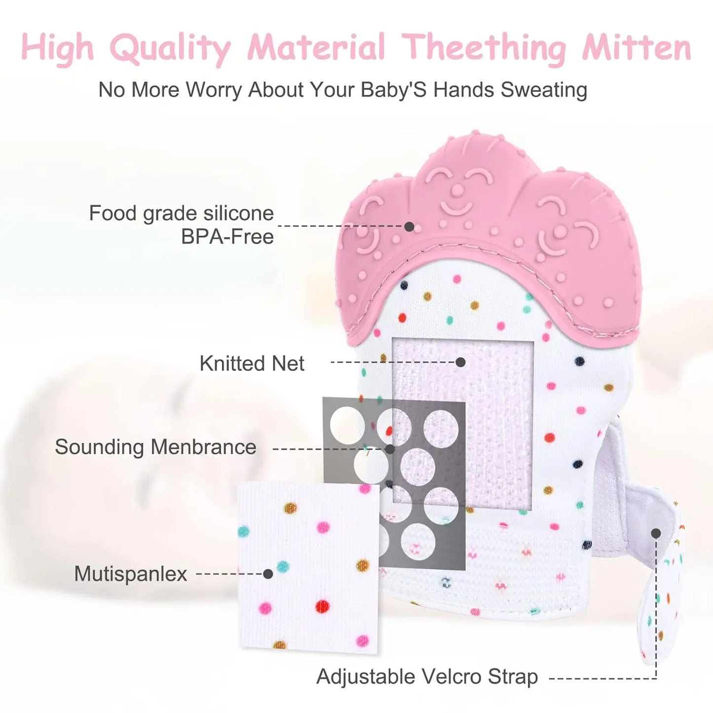 Food-Grade Silicone Baby Teether Gloves – Anti-Eating & Teething Relief Mittens