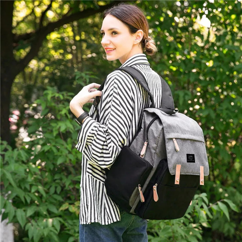 Landuo Mommy Diaper Bag – Large Capacity Travel Nappy Backpack with Changing Mat