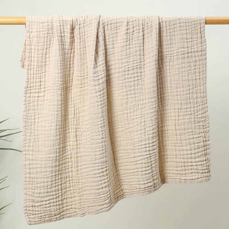 6-Layer Cotton Gauze Baby Blanket – Soft Muslin Swaddle & Stroller Wrap