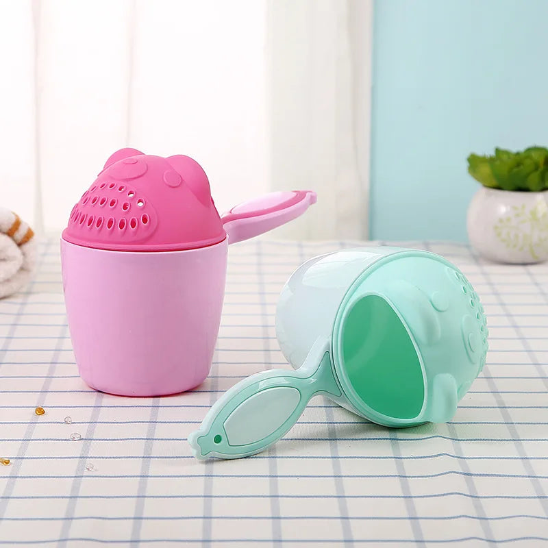 Cute Cartoon Baby Bath Cap & Shampoo Cup – Fun & Easy Bath Time Tool