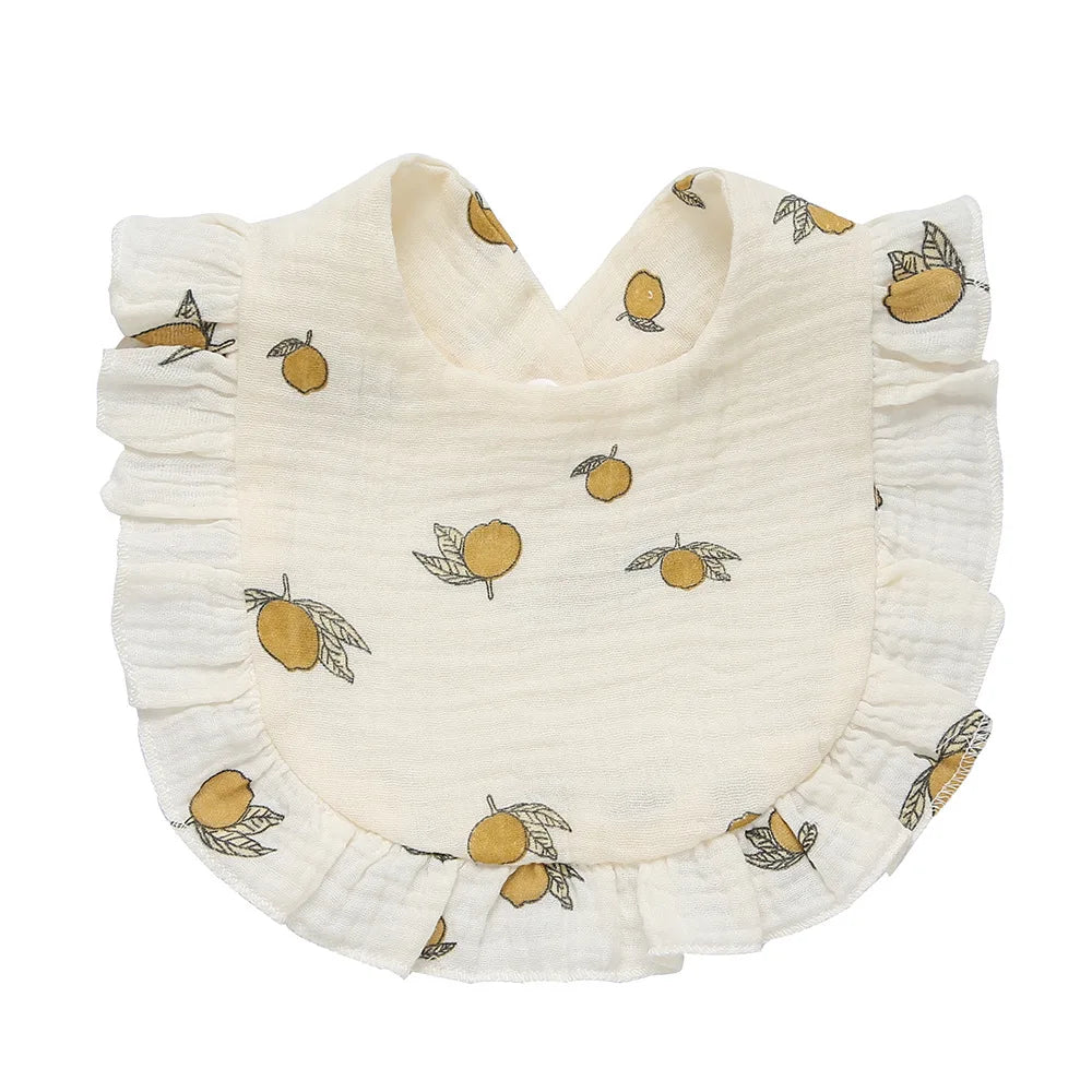 Newborn Baby Bibs – Soft Cotton Ruffle Floral Burp Cloths & Saliva Towels