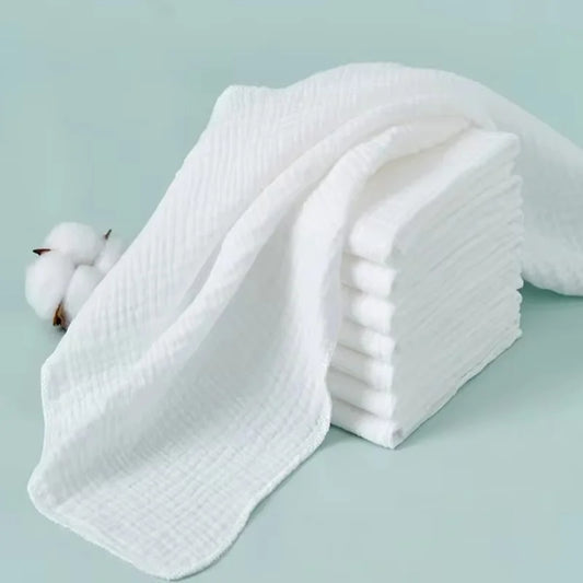 8PCS Soft Cotton Baby Gauze Diapers – Washable & Reusable