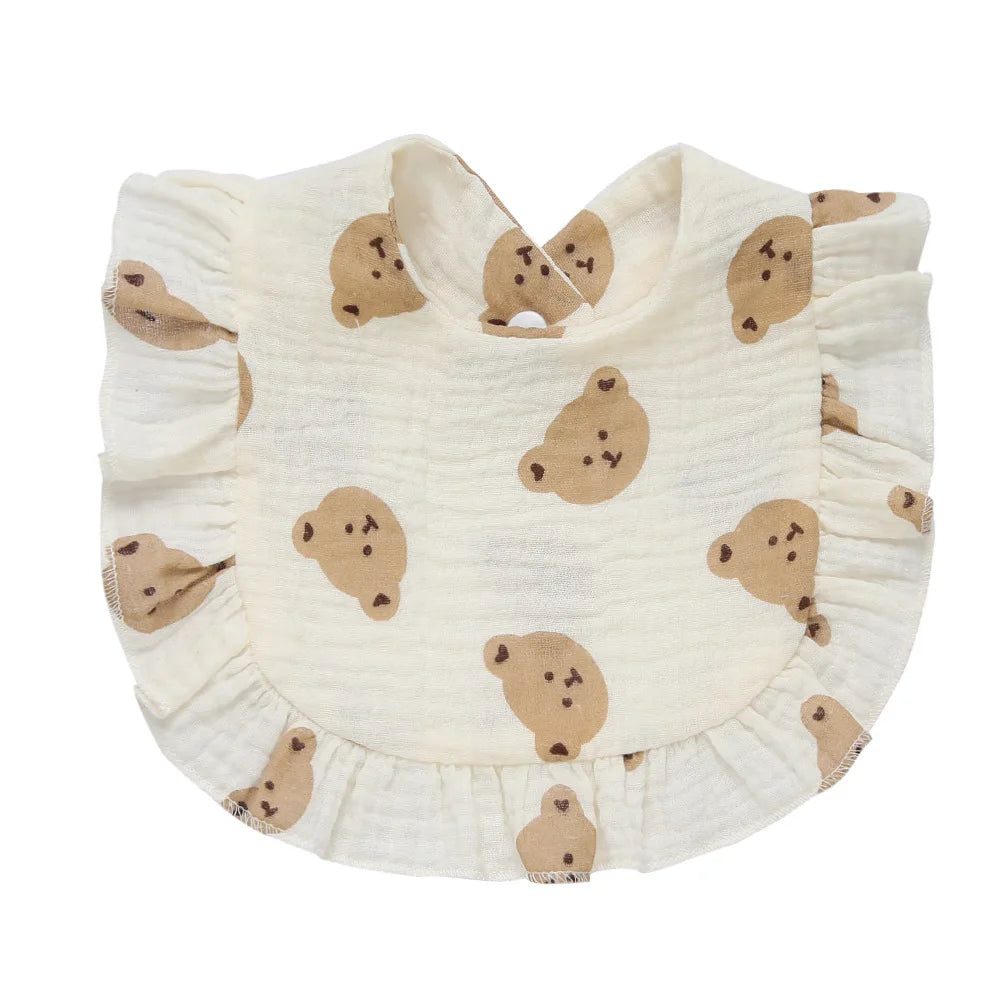 Newborn Baby Bibs – Soft Cotton Ruffle Floral Burp Cloths & Saliva Towels