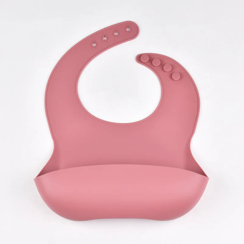 Baby Silicone Tray Bib – Waterproof & Adjustable Feeding Bib with Food Pocket