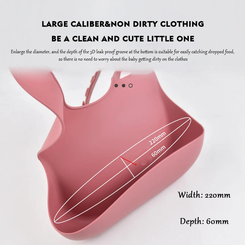 Baby Silicone Tray Bib – Waterproof & Adjustable Feeding Bib with Food Pocket