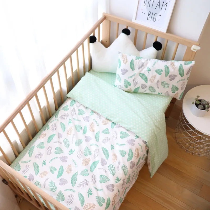 Baby Bedding Set for Newborns – 3-Piece Pure Cotton Crib Kit (Without Filler)