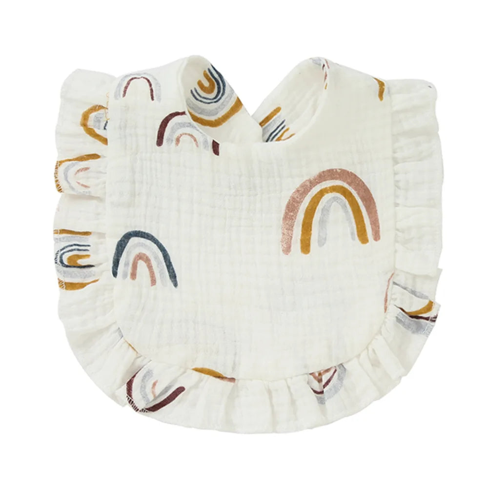 Newborn Baby Bibs – Soft Cotton Ruffle Floral Burp Cloths & Saliva Towels