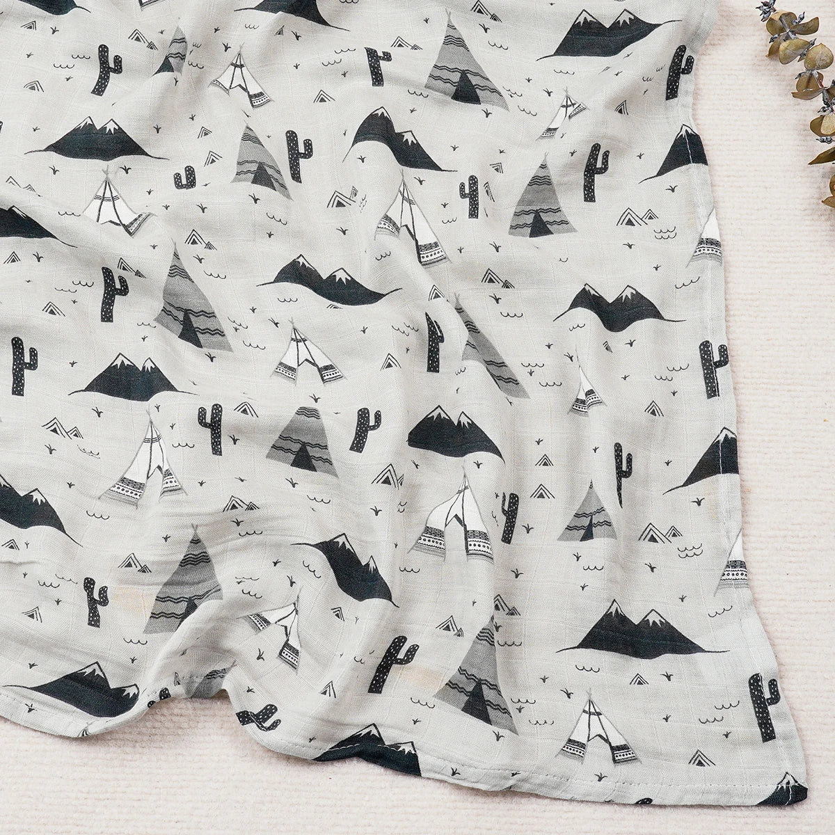 Happy Flute 120x120CM Muslin Baby Blanket – Soft Cotton & Bamboo Swaddle Towel