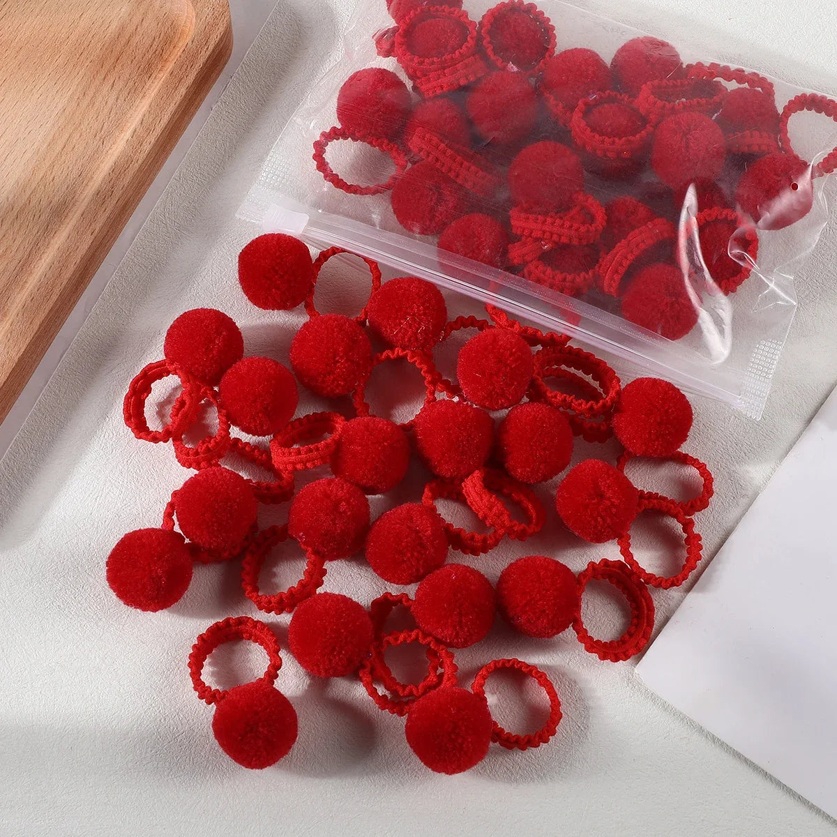 20PCS Colorful Plush Ball Elastic Hair Bands