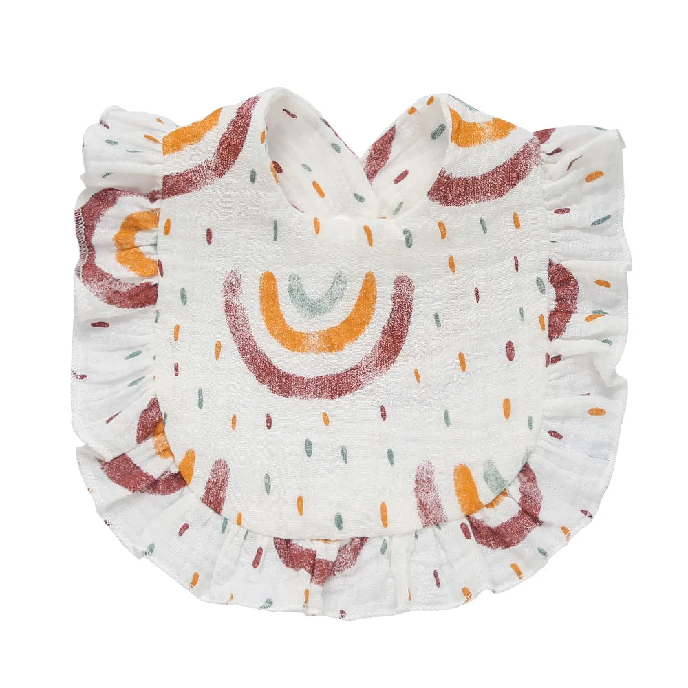 Newborn Baby Bibs – Soft Cotton Ruffle Floral Burp Cloths & Saliva Towels