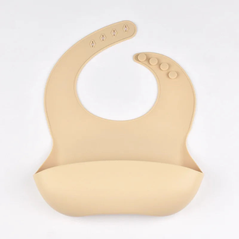 Baby Silicone Tray Bib – Waterproof & Adjustable Feeding Bib with Food Pocket
