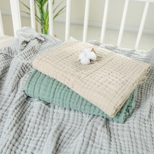 6-Layer Cotton Gauze Baby Blanket – Soft Muslin Swaddle & Stroller Wrap