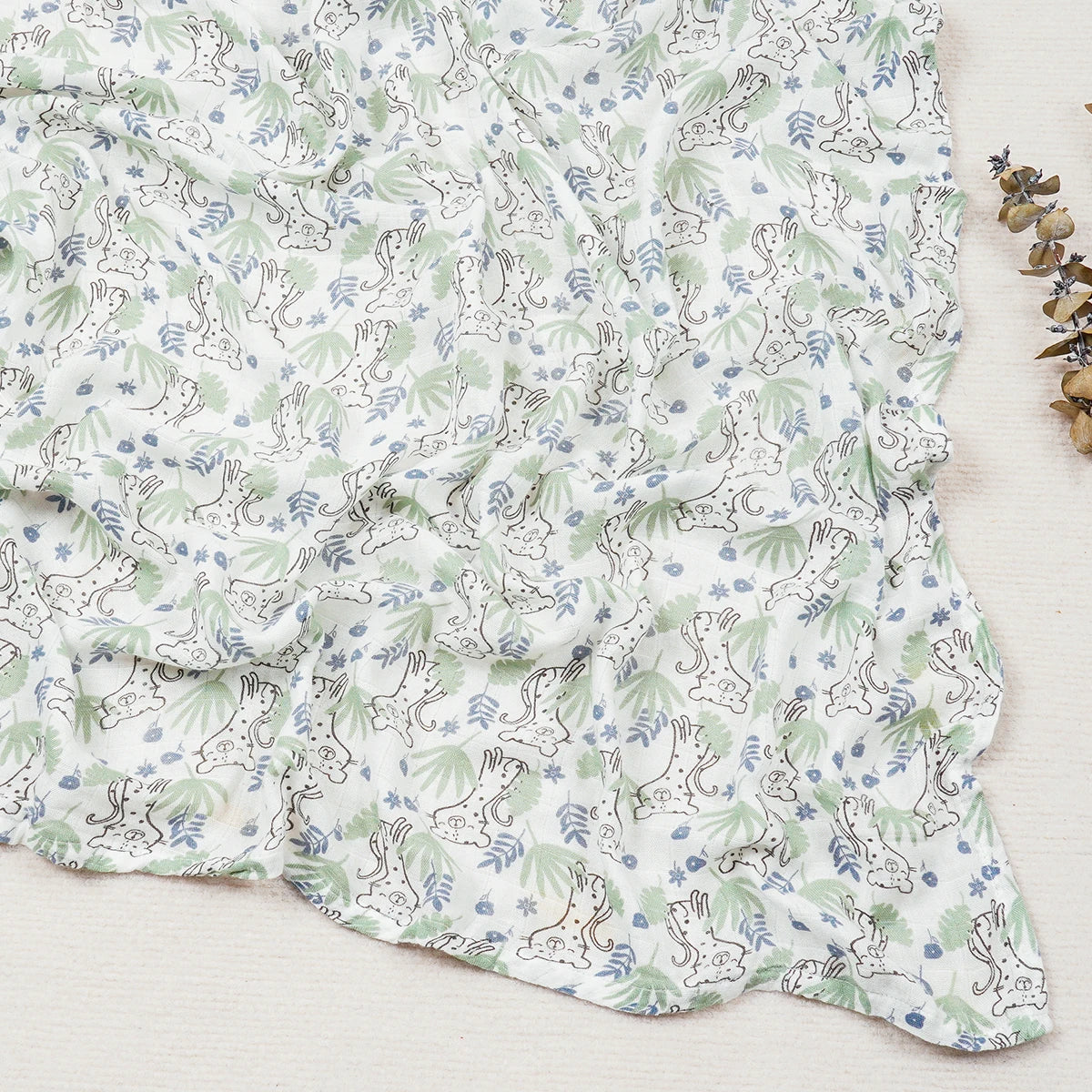 Happy Flute 120x120CM Muslin Baby Blanket – Soft Cotton & Bamboo Swaddle Towel